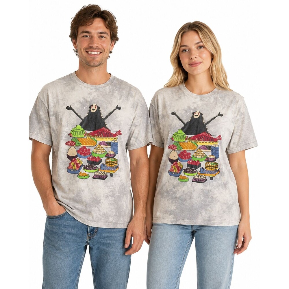 Studio Ghibli Spirited Away No-Face Buffet Tie-Dye TShirt XL Tie Dye Gray Unisex